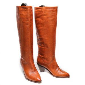Frye Lilah Slouch Women Cognac Leather Knee Boots Size 6.5 M NEW